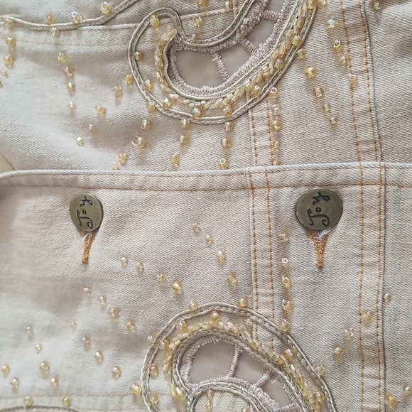 (10) Joy London Light Denim Jacket Blazer Embroidered Beautiful - Picture 4 of 9